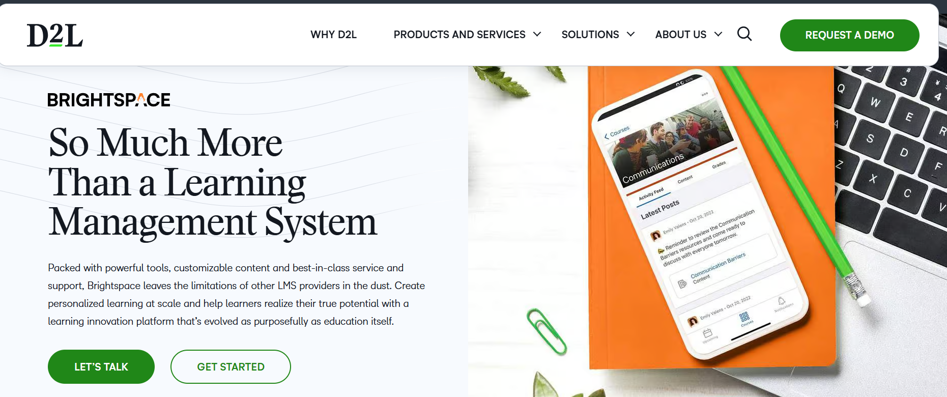 D2L Brightspace’s competency-based learning dashboard promoting accessibility, a structured Moodle alternative