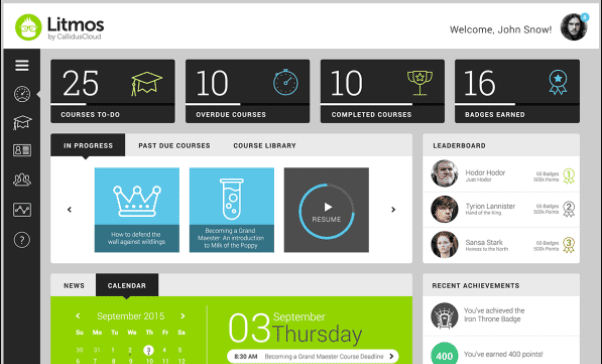 Litmos LMS course library interface, ideal TalentLMS alternative for compliance training.