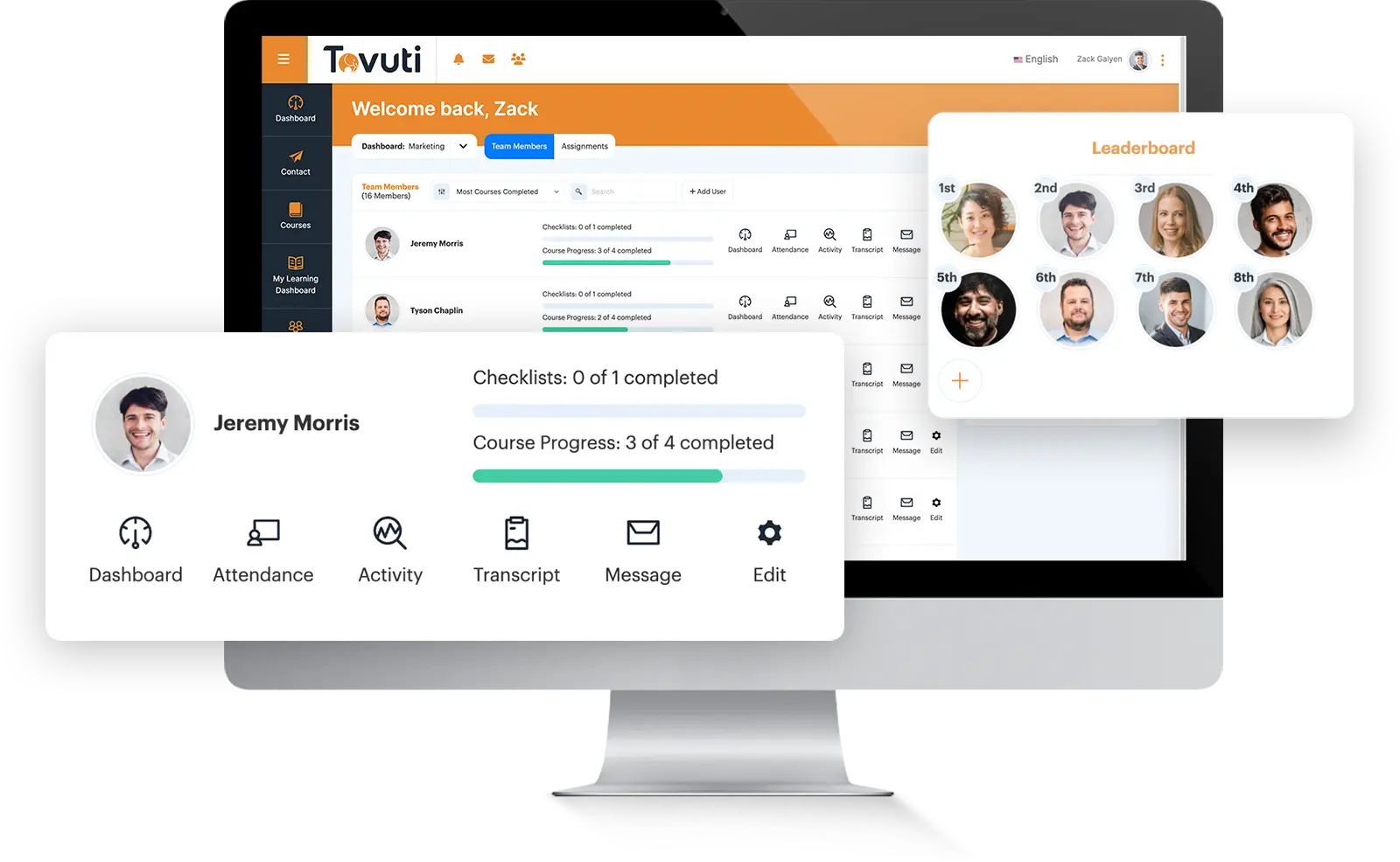  Dashboard view of Tovuti LMS, one of the leading TalentLMS alternatives
