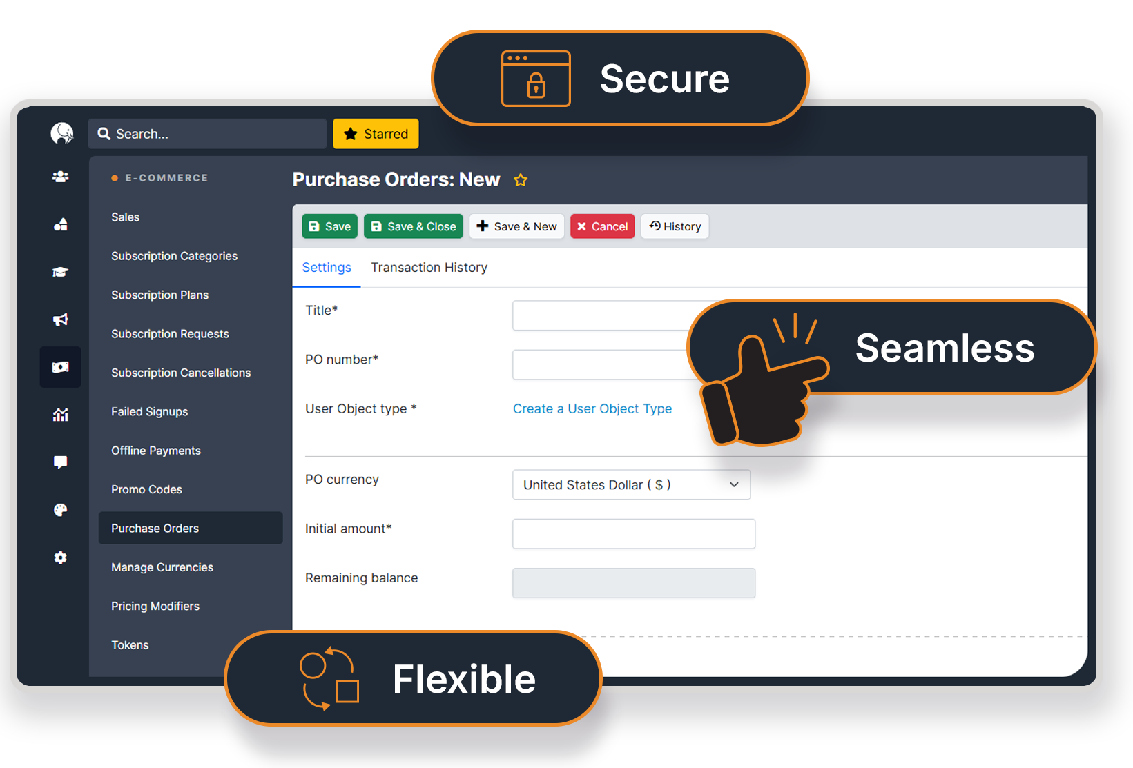 Purchase Order Screen