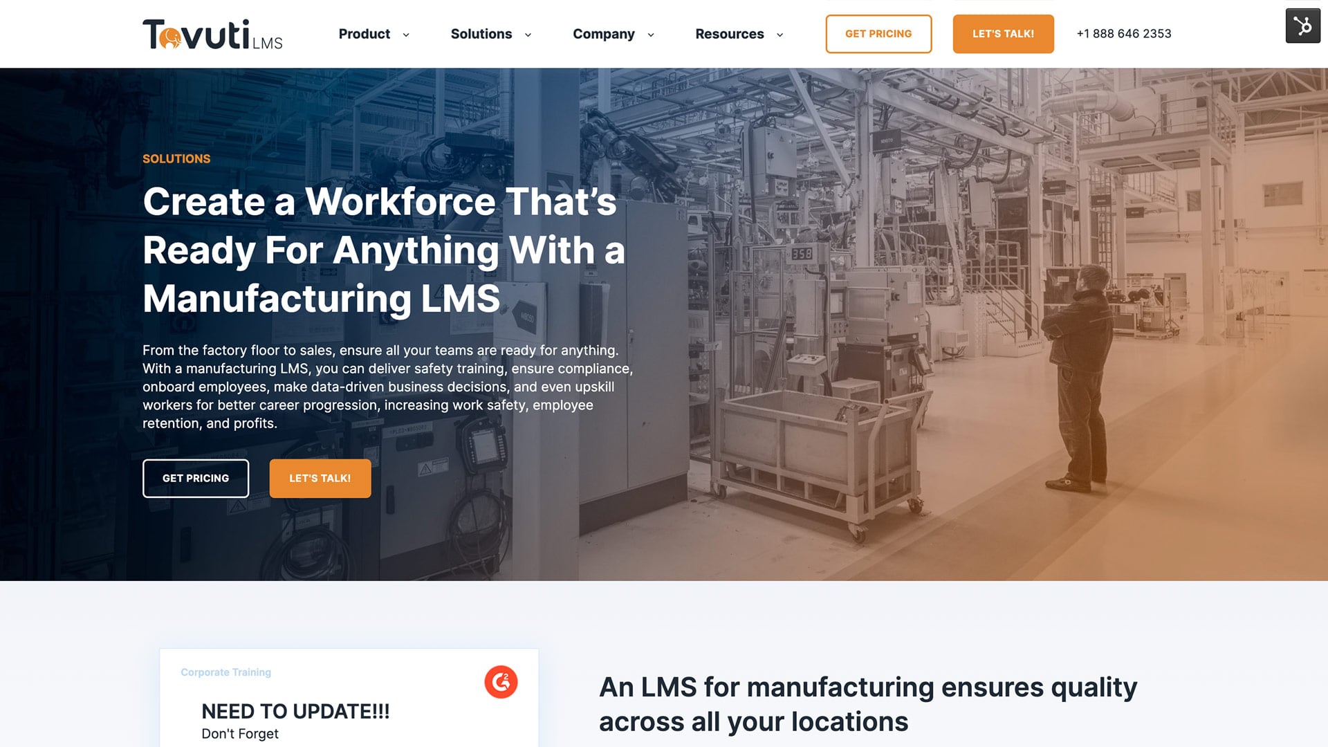 manufacturing lms software | reduce rework & stay... Manufacturing LMS | LMS for Manufacturing | Tovuti LMS