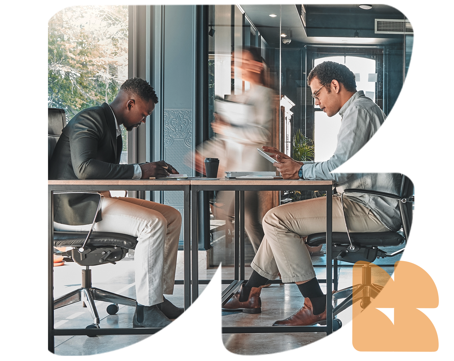 People focusing on their training