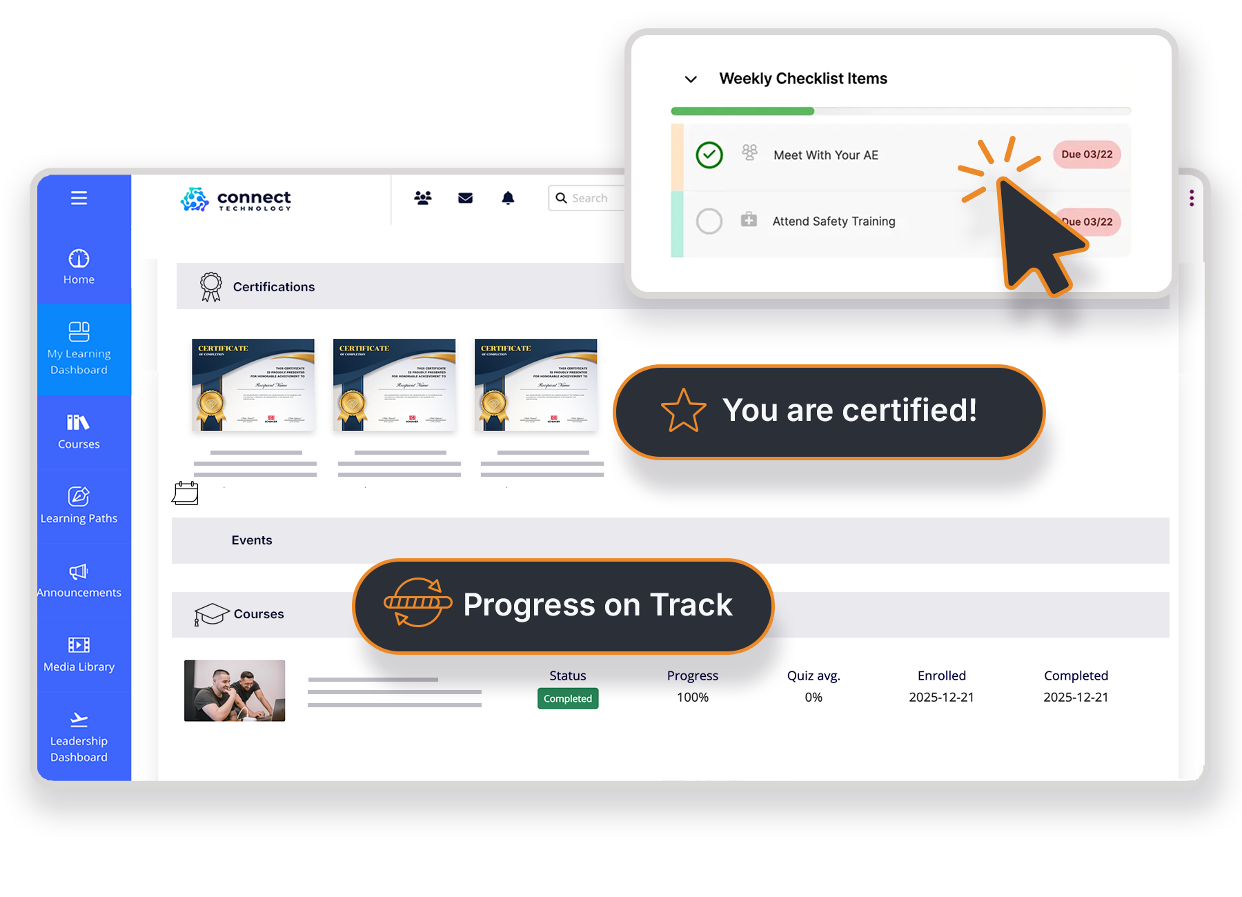 A product screenshot of Tovuti platform